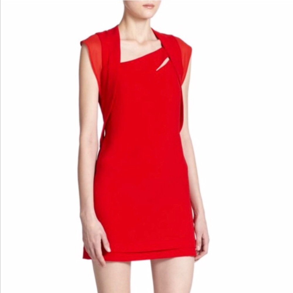 The Kooples 🇫🇷 Red Asymmetrical Cutout Dress